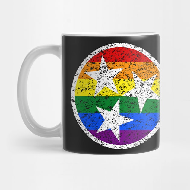 Tennessee Flag Symbol - Rainbow Distressed by Mouse Magic with John and Joie